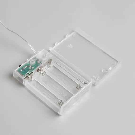 Гирлянда нить-роса 5 м., IP20, серебристая нить, 100 холодных белых LED, 2 режима, AAх3, Luazon Lighting (5198381)