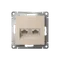 Розетка компьютерная 2-м AtlasDesign RJ45+RJ45 кат.5E механизм песочн. SE ATN001285