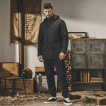 Удлиненная  ветровка европейского городского стиля тёмно-синего цвета