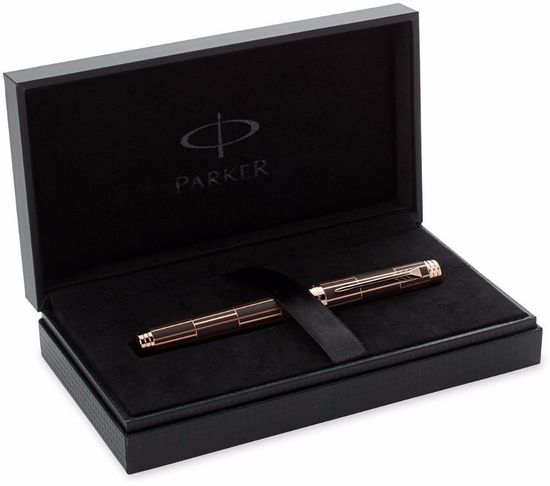 Ручка-роллер Parker Premier Luxury 2013, T560, цвет: коричневый и розовый золотистый (Brown PGT), стержень: чернила черного цвета, 1876378