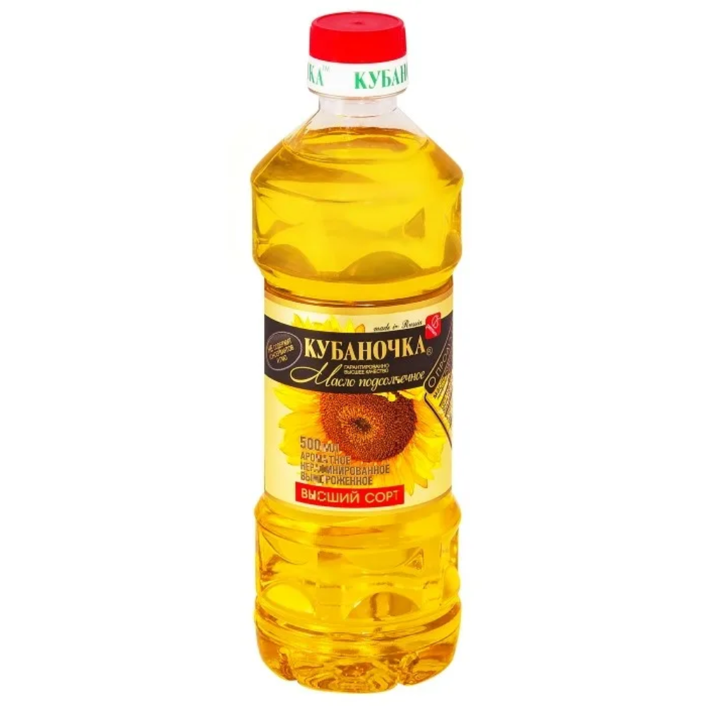Масло подсолнечное Кубаночка в/с 0,5 л
