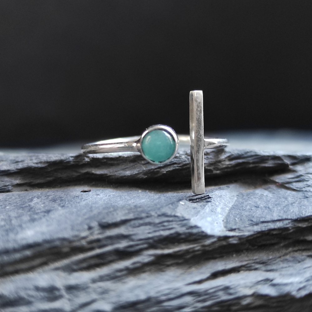 Кольцо ГРАНИЦА, серебро/ларимар