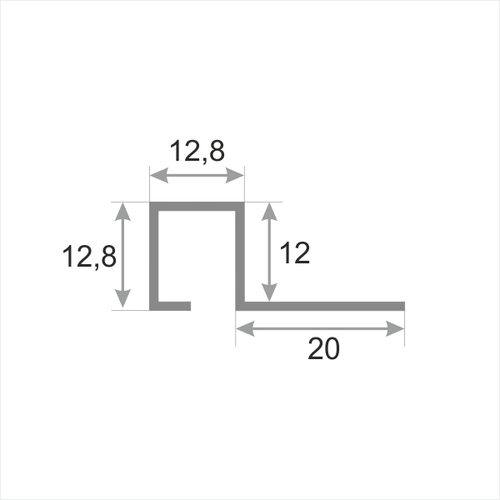 Профиль под плитку из нержавеющей стали SBP110-12H глянец 2700 мм