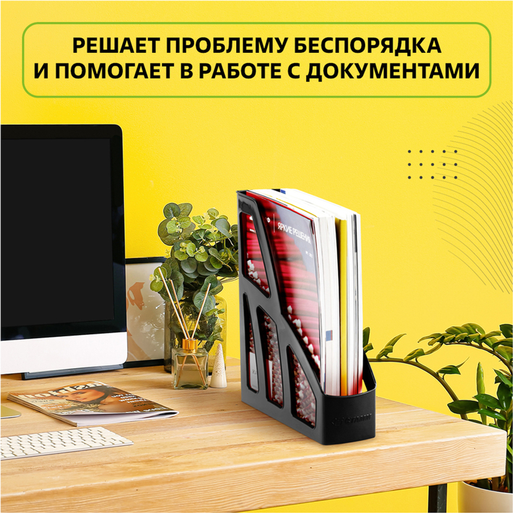 Лоток вертикальный СТАММ "ЛИДЕР", ширина 75 мм., черный