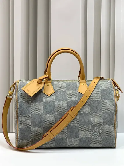 Сумка Louis Vuitton Speedy с плечевым ремнём синий
