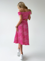 Костюм Ellei из удлиненной юбки с разрезом и топа леопардовый принт