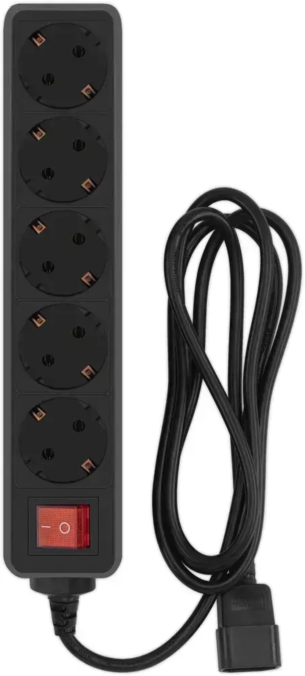 Сетевой фильтр для ИБП PC Pet AP01006-E-B 1.8м, 5 розеток, с выключателем, черный