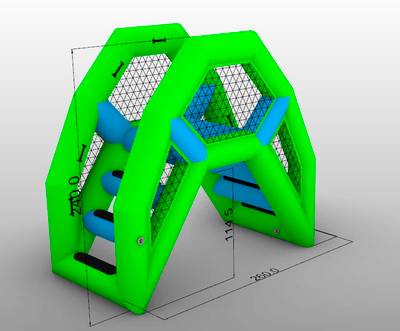 Надувная мини-лестница для бассейна из ПВХ, зелёный, 2,6*1,4*2,4 м