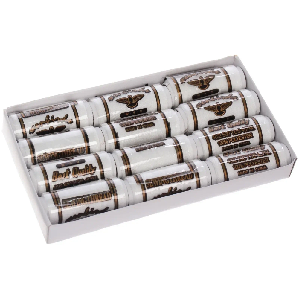 Нитки в наборе 12шт «Favorite Hous», цвет белый, намотка 200м