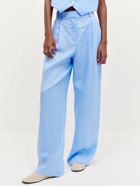 Идеальные брюки-palazzo изо льна airy blue
