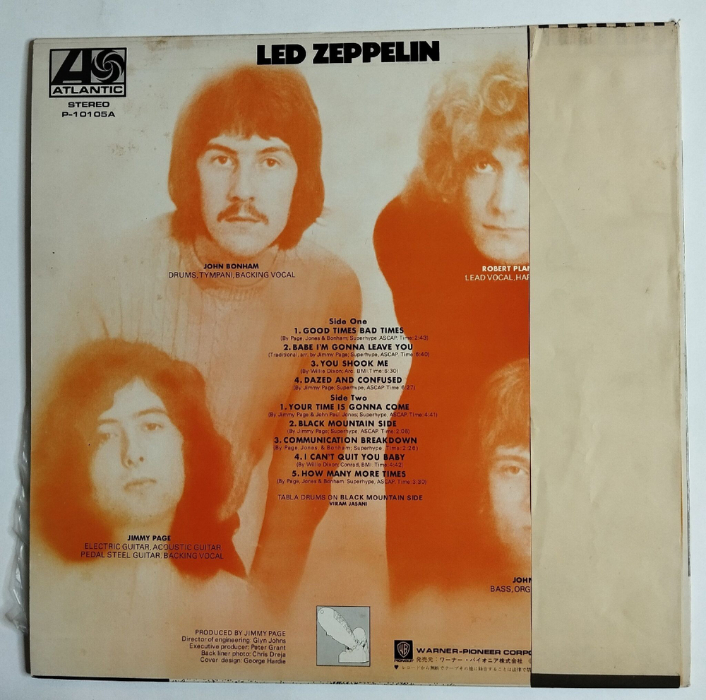 Винтажная виниловая пластинка LP Led Zeppelin I (Japan 1976) (Obi)