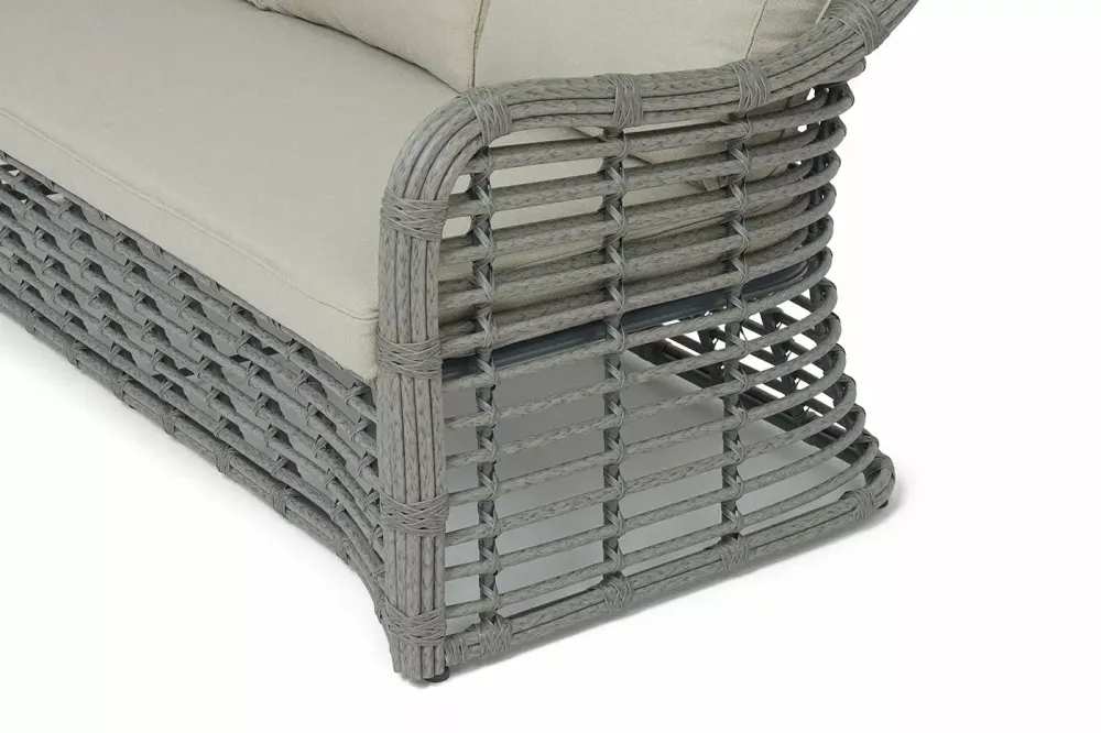 "Ницца" диван из искусственного ротанга трехместный, цвет серый