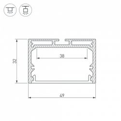 Профиль подвесной Arlight SL-LINE-4932-2000 ANOD 019308