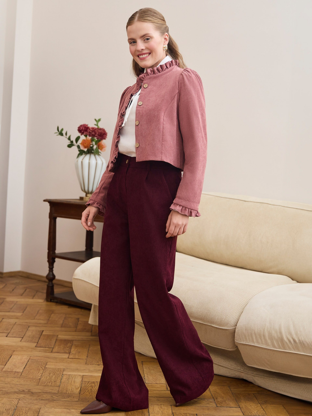 Брюки палаццо вельветовые