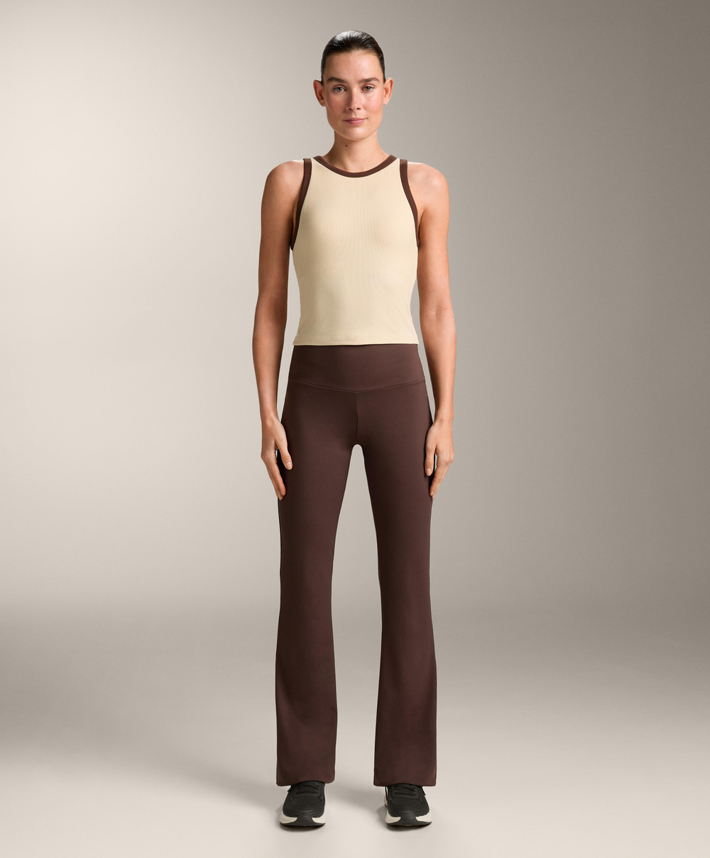 Oysho Удлиненный Tank top в рубчик из смесового модала, ванильный