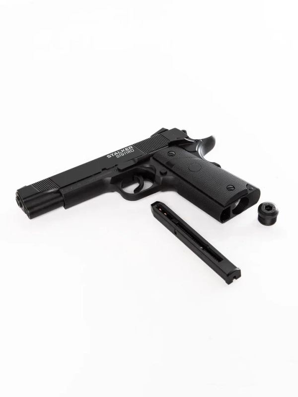 Пистолет пневм. Stalker S1911RD (аналог Colt 1911) к.4,5мм, металл-пласт,120м/с,блоуб