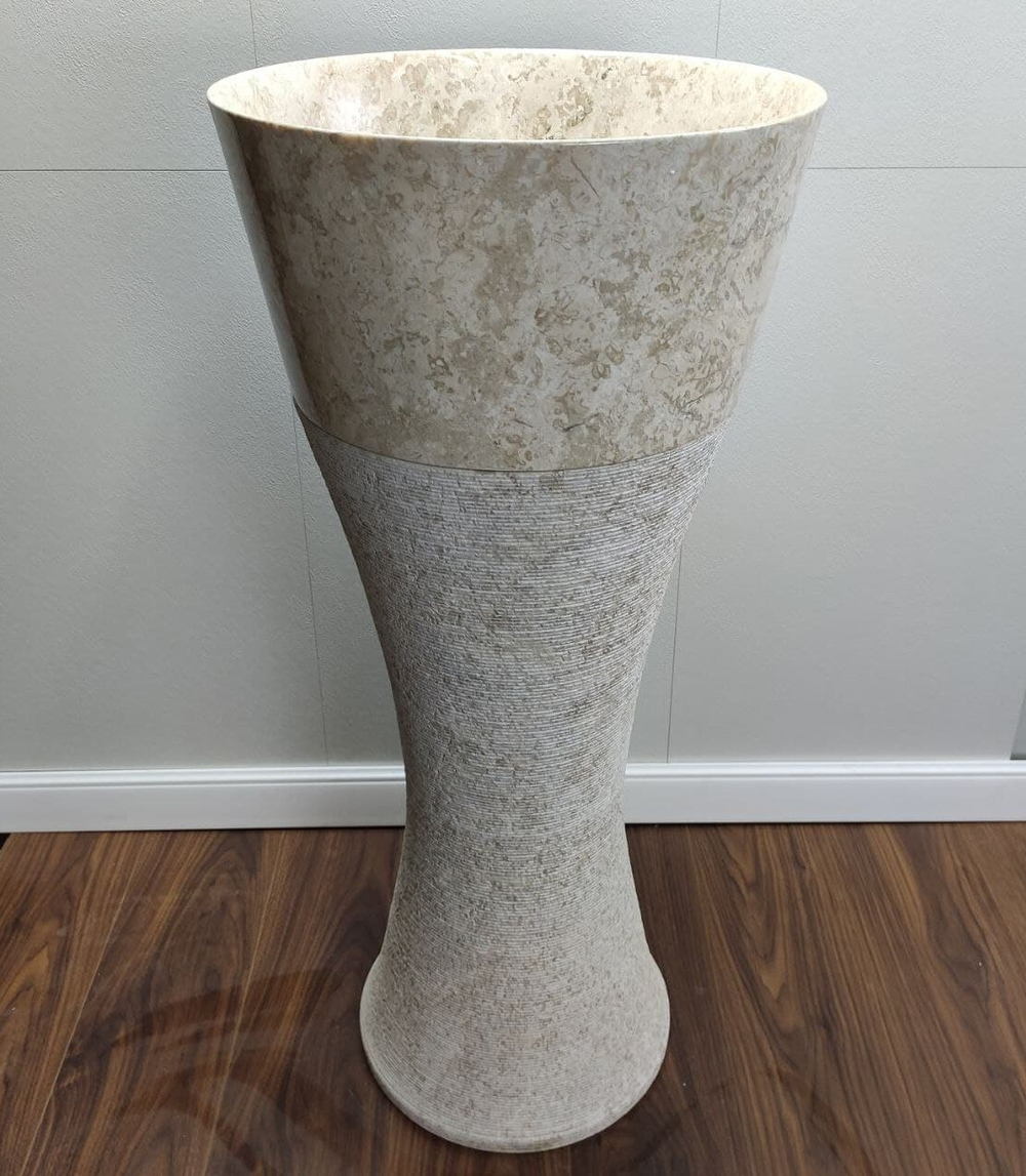 Раковина напольная из мрамора Cream MN-61362 (40*40*90)