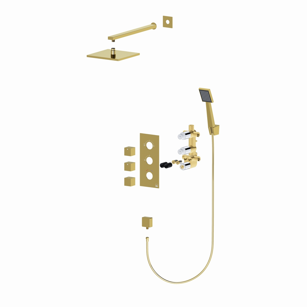 Душевой комплект Timo Tetra-thermo SX-0179/17SM с термостатом золото матовое