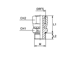 Штуцер FH D16 ORFS 1 - 22x1.5 (обжатая гайка)