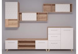 Шкаф навесной Мариус М-03 дуб баррик / белый матовый