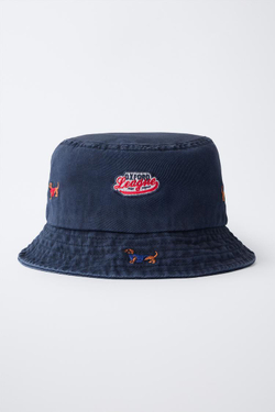 ZARA ПАНАМА С НАШИВКАМИ ОКСФОРД, СИНИЙ