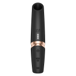 Черный вакуумный стимулятор 12см в виде губной помады Satisfyer Perfect Kiss 3D