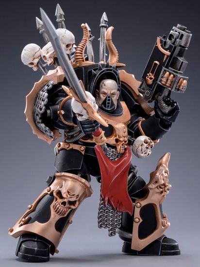 Фигурка JOYTOY Warhammer 40K Chaos Space Marines Black Legion Chaos Terminator Brother Gnarl 1:18 / Фигурка по мотивам вселенной "Warhammer 40,000", Брат Гнарл