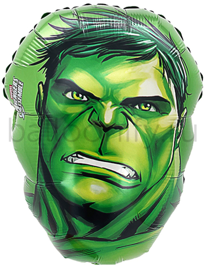 Шар (20''/51 см) Фигура, Голова, Герой Халк, 1 шт. в уп.