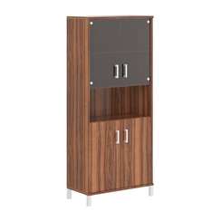 Шкаф высокий с малыми стеклянными и глухими дверьми B 430.10  900х450х2054 BORN