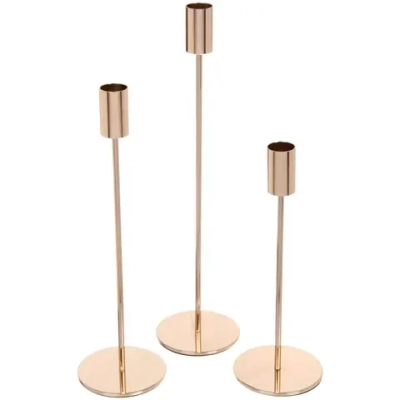 Подсвечники «IDEAL» 22 /27/32 см (набор 3 шт), Золото