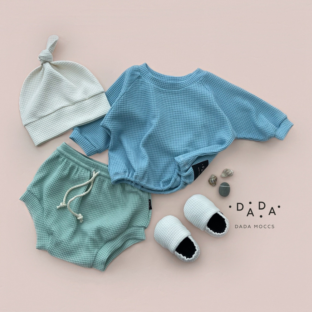 Мягкие вафельные моксы (серо-зелёный)