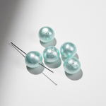 Хлопковый жемчуг, оттенок "Aqua", шар 10мм, сквозное отверстие