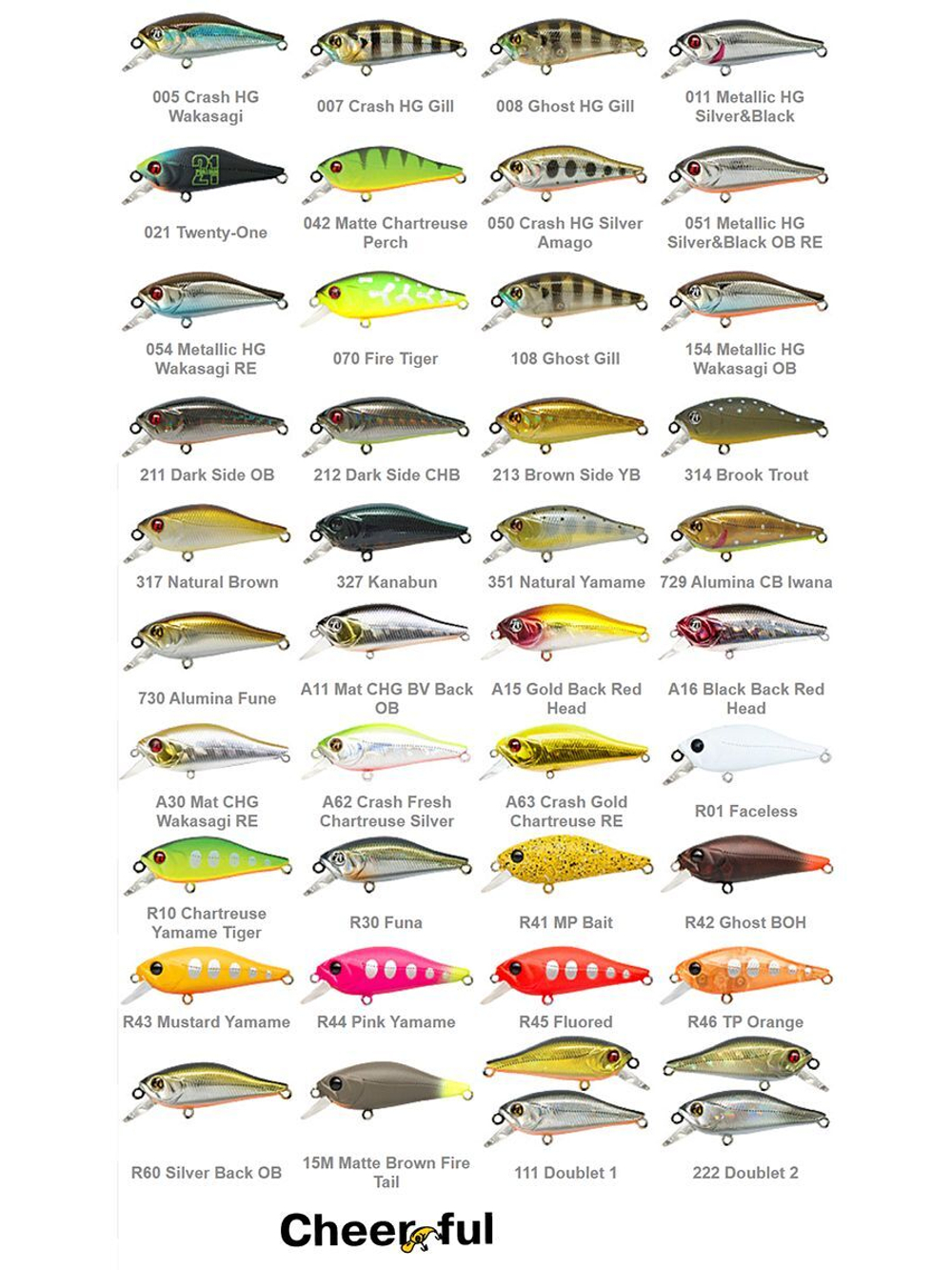 Воблер для рыбалки Pontoon21 Cheerful 60F-SR, 60мм., 6.7гр., заглубление 0.4-0.6 м., цвет R30