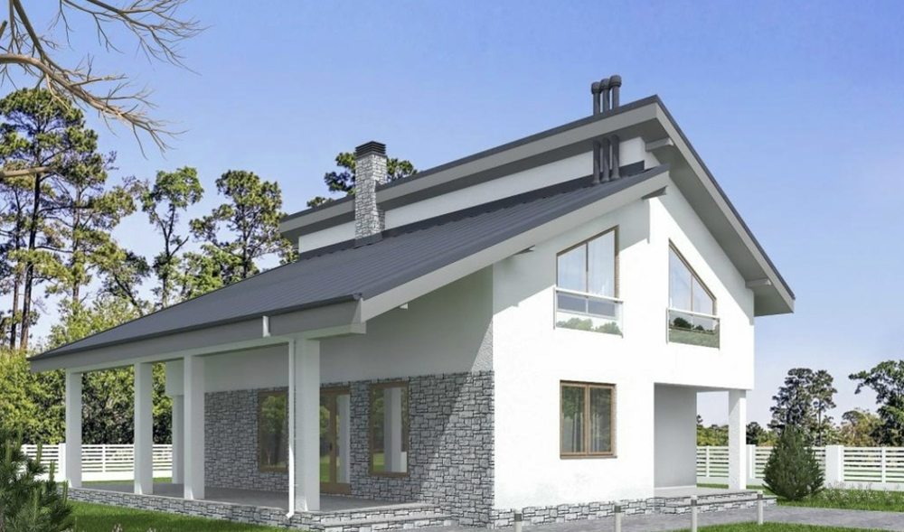 Проект Дома с террасой 2 этажный 138 кв. м К-32