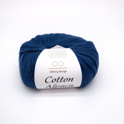 Пряжа INFINITY COTTON ALPACA (15%  бэби альпака, 85% хлопок) (5864  GALAXY BLUE) насыщенный синий