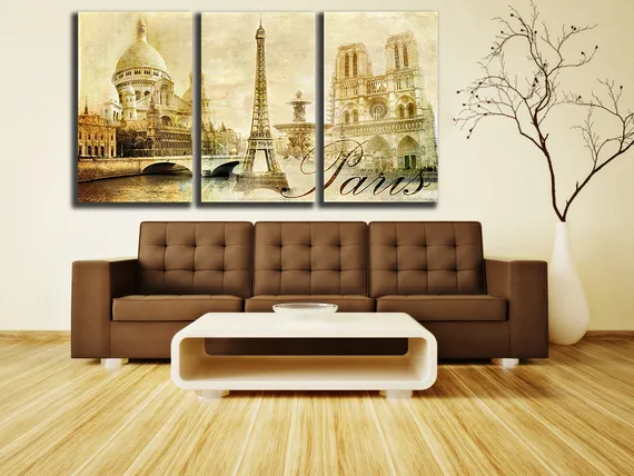 Модульная картина "Достопримечательности Парижа"