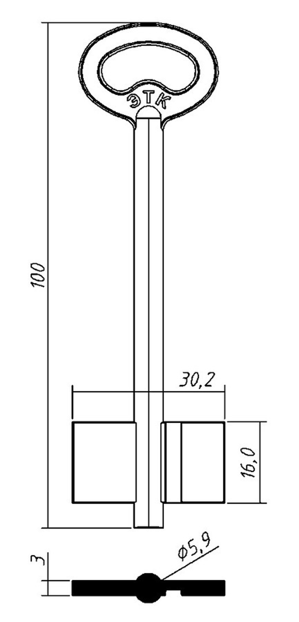 ЭТК-1 (100x16x30.2х3.0)(5.9) ЭТК РФ 15049