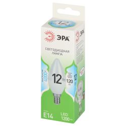 Лампа светодиодная ЭРА GREEN LINE LED B35-12W-840-E14 GL 12Вт свеча яркий белый свет E14 | Лампы cветодиодные Свеча (B/C)