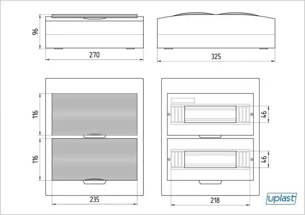 ЩРН-П-24-Омега Щит распределительный навесной 24 модуля Uplast