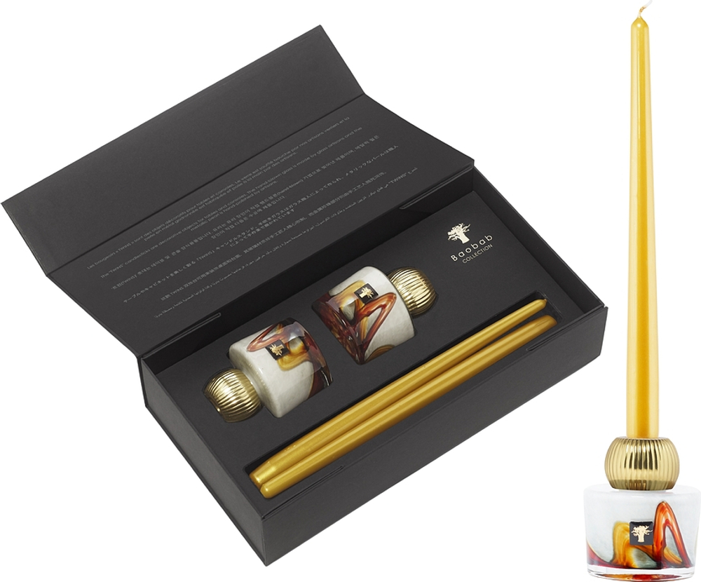 Свеча ароматическая Baobab Collection Zestaw swiecznikow ze swiecami Twins Nirvana Bliss 4 el.