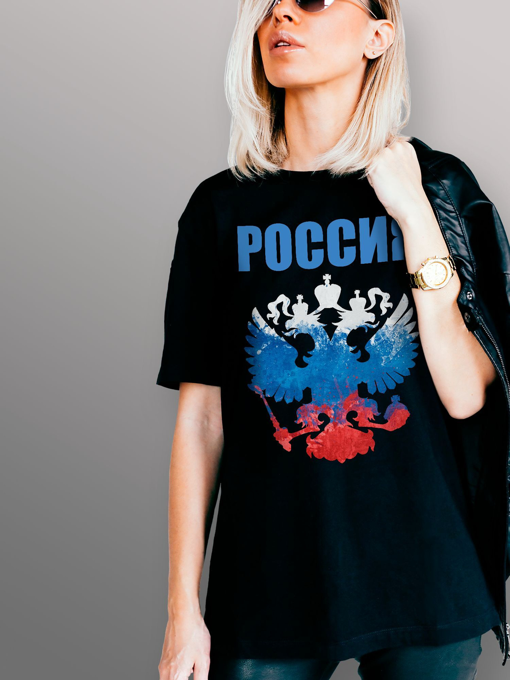 Футболка Россия герб триколор