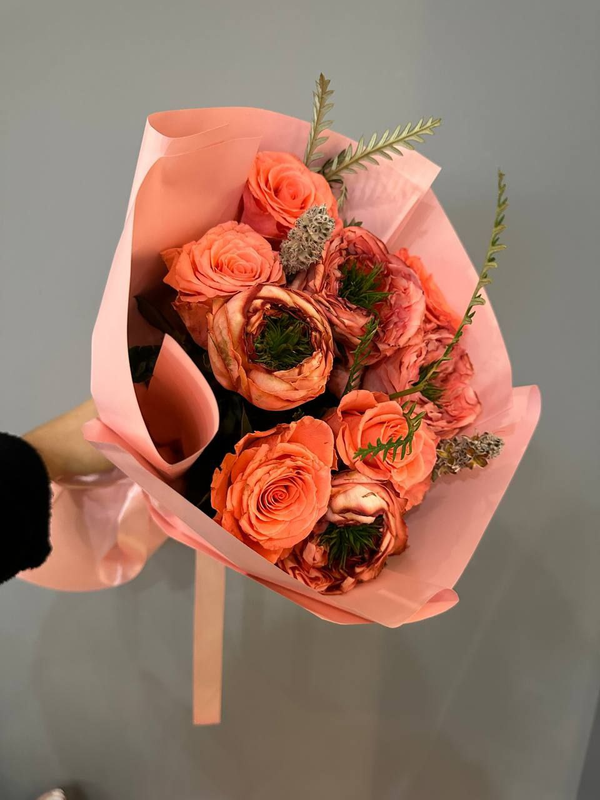 Букет "Персиковый пирог"