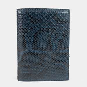 Обложка для паспорта и автодокументов Moscou Easy из натуральной кожи питона, синего цвета
