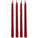 Свечи витые «Звездный блеск» 4шт 20см цвет красный, в подарочной коробке