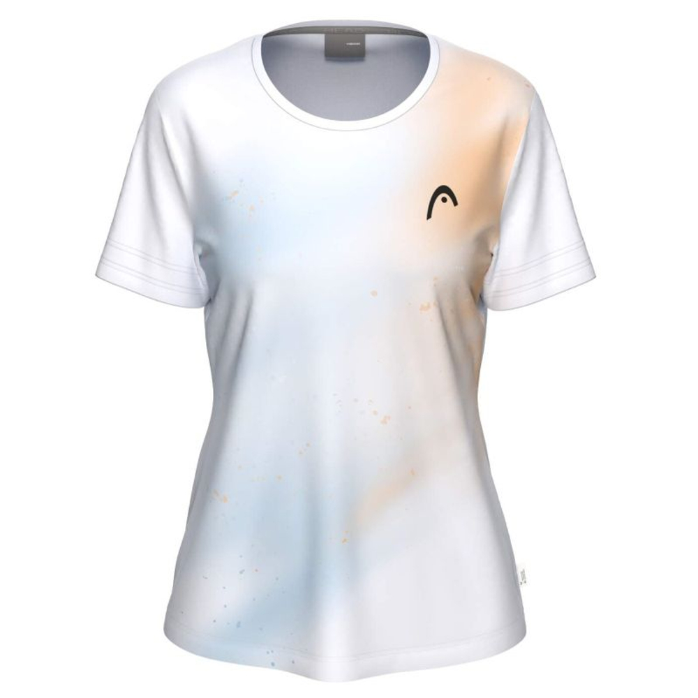 Женская теннисная футболка Head Tie-Break II - white/tourquoise/apricot