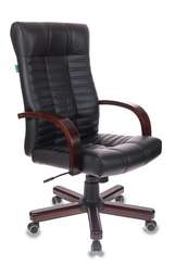 Кресло руководителя Бюрократ KB-10WALNUT черный эко.кожа крестов. металл/дерево