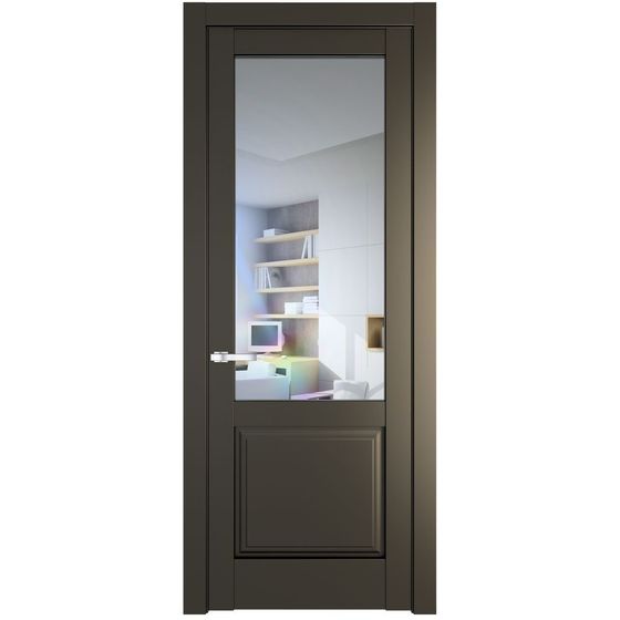 Межкомнатная дверь эмаль Profil Doors 4.2.2PD перламутр бронза стекло прозрачное
