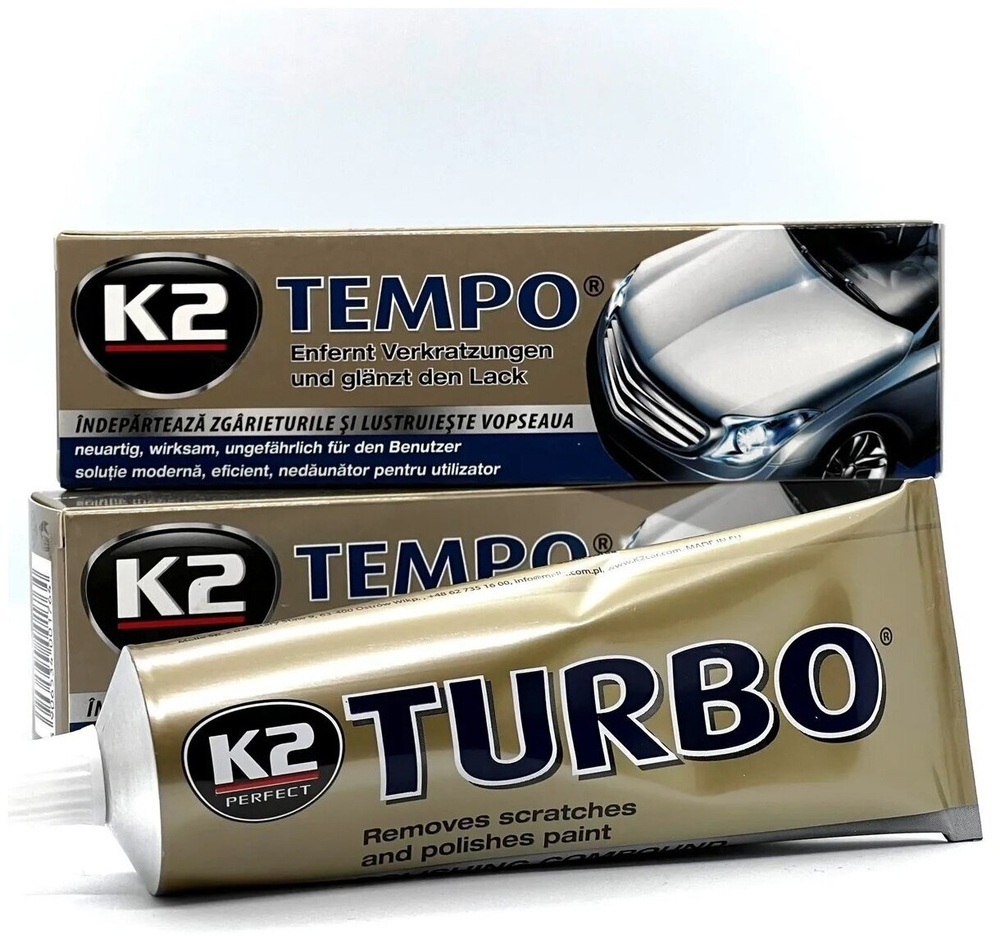 ВОСКОВАЯ ПАСТА ДЛЯ ПОЛИРОВКИ КУЗОВА "К2" TURBO TEMPO RUSUA 120G