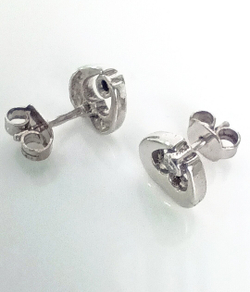 Серьги-пусеты "Эстерелла", серебро 925 проба, родированные, фианит/Ф