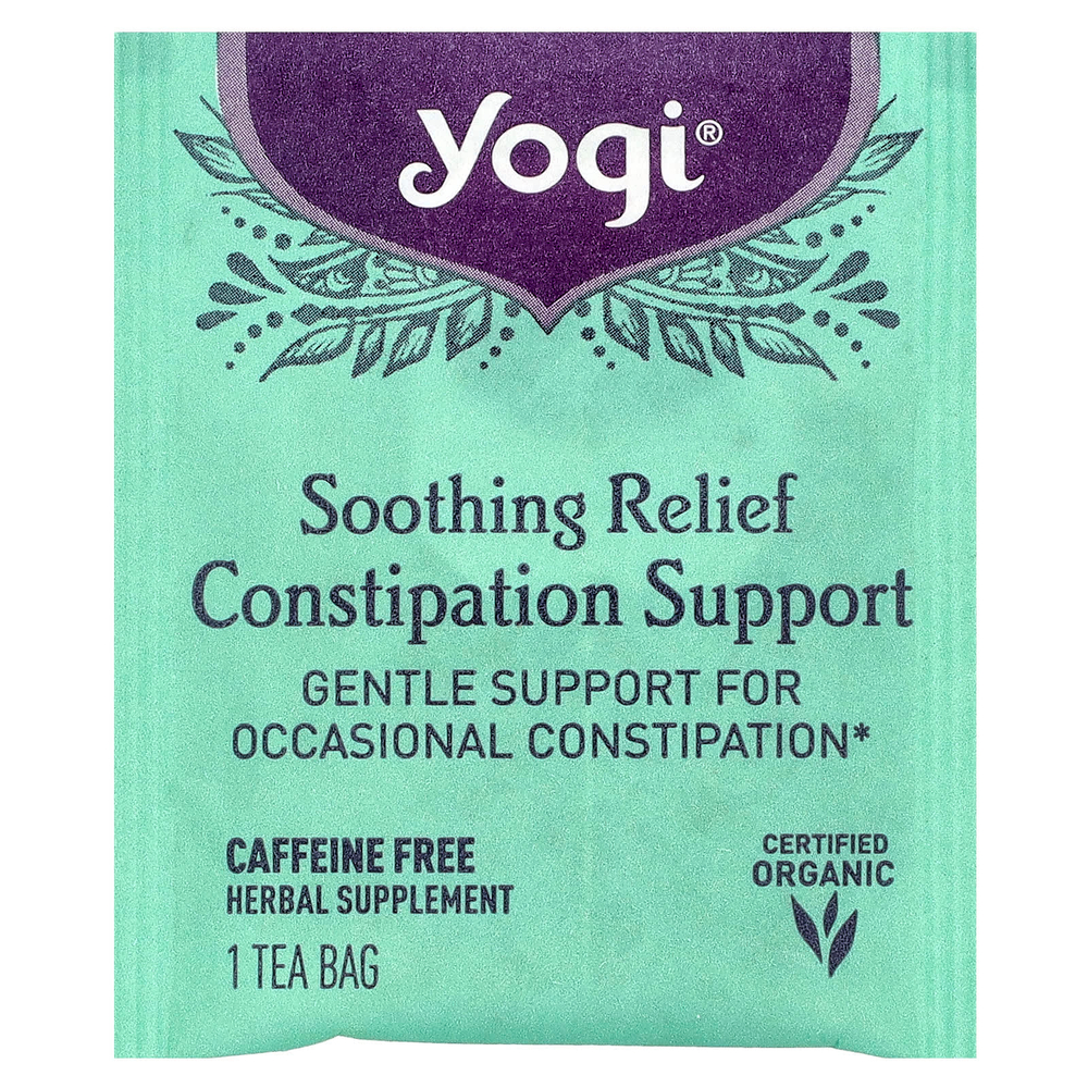 Yogi Tea, Успокаивающее средство для облегчения запоров, без кофеина, 16 чайных пакетиков, 32 г (1,12 унции)